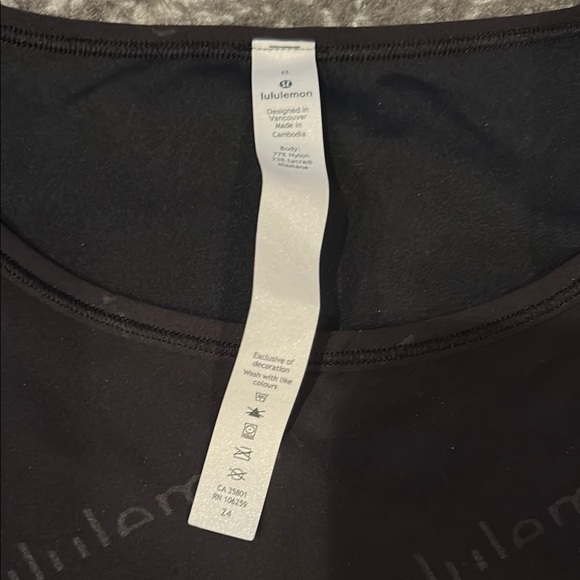lululemon athletica black Fitted Crop Top size 8, logo design - Picture 5 of 10